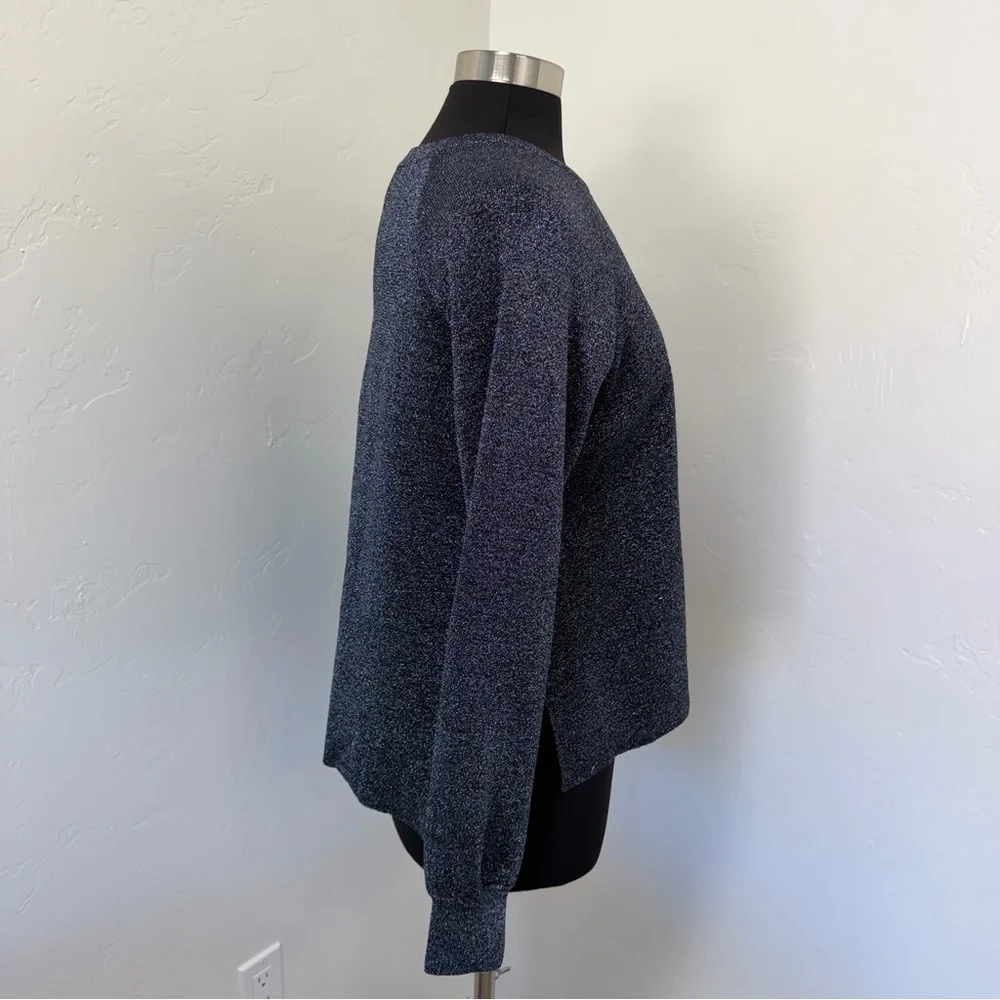 J. Crew Sparkle Navy & Black Crew Neck Sweater Size M